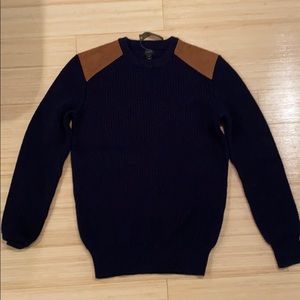 J.Crew sweater w/ suede shoulder detail (XS)